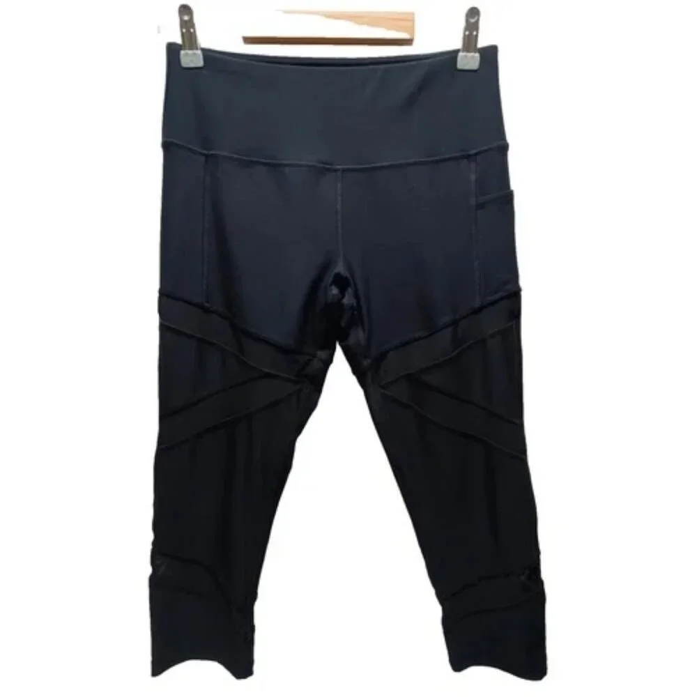 X by Gottex Cropped Legging‎ Women's Medium Black Activewear Pants Stretch GUC
